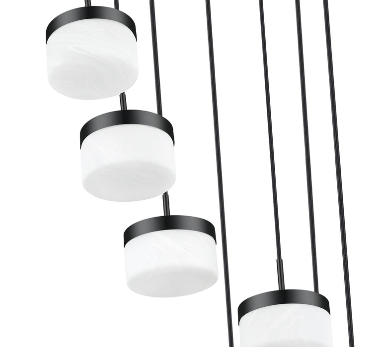 Chandelier Z-Lite 827P6-7R-MB-LED Matte Black Renaud 7 Light Chandelier Z-Lite
