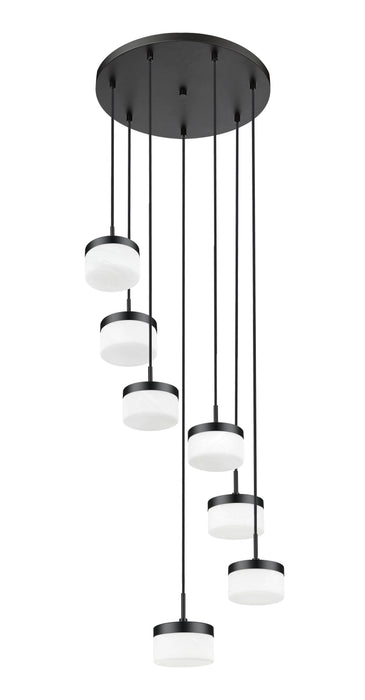 Chandelier Z-Lite 827P6-7R-MB-LED Matte Black Renaud 7 Light Chandelier Z-Lite