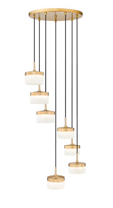 Chandelier Z-Lite 827P6-7R-MGLD-LED Modern Gold Renaud 7 Light Chandelier Z-Lite