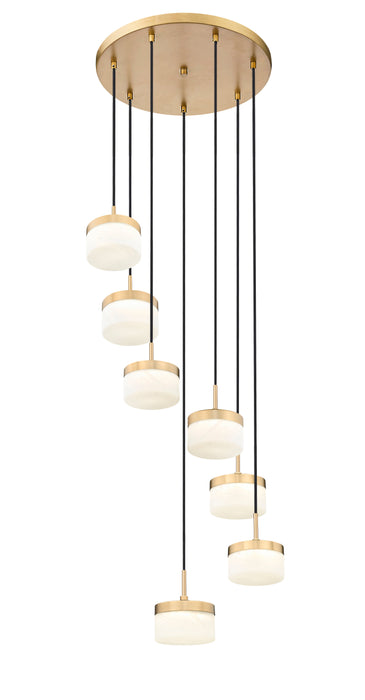 Chandelier Z-Lite 827P6-7R-MGLD-LED Modern Gold Renaud 7 Light Chandelier Z-Lite