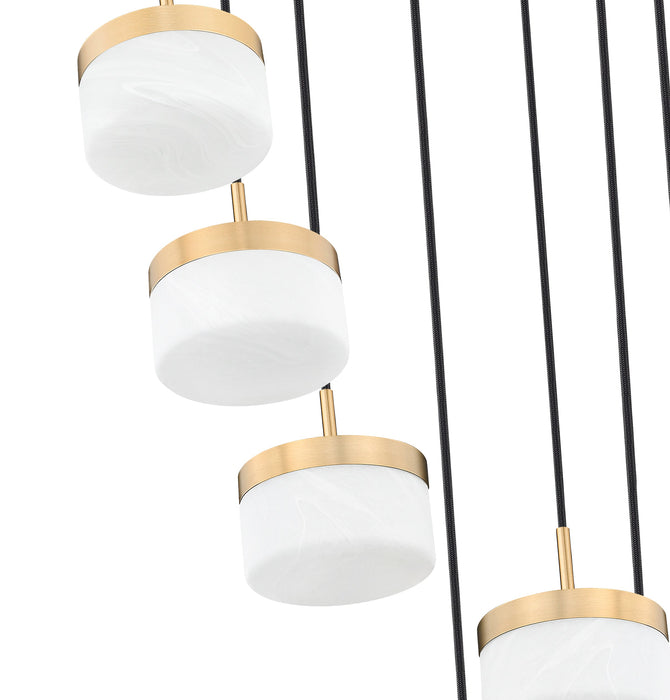 Chandelier Z-Lite 827P6-7R-MGLD-LED Modern Gold Renaud 7 Light Chandelier Z-Lite