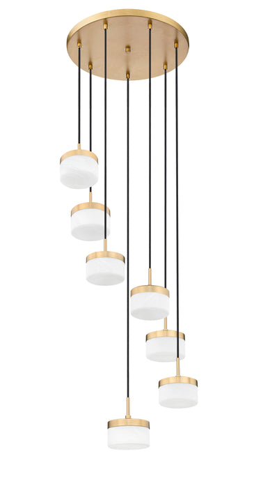 Chandelier Z-Lite 827P6-7R-MGLD-LED Modern Gold Renaud 7 Light Chandelier Z-Lite
