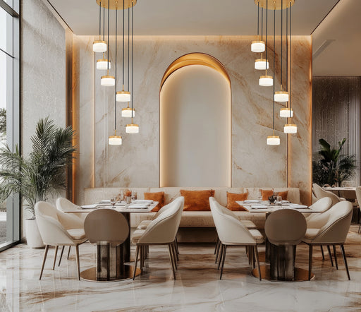 Chandelier Z-Lite 827P6-7R-MGLD-LED Modern Gold Renaud 7 Light Chandelier Z-Lite