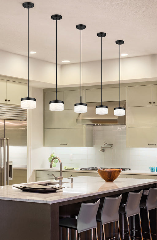 Pendant Z-Lite 827P6-MB-LED Matte Black Renaud 1 Light Pendant Z-Lite