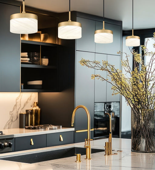 Pendant Z-Lite 827P6-MGLD-LED Modern Gold Renaud 1 Light Pendant Z-Lite
