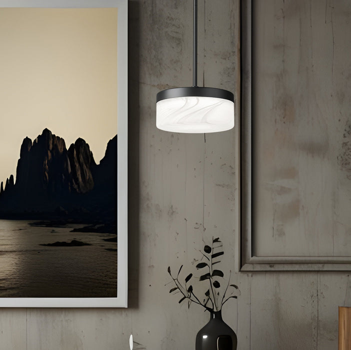 Pendant Z-Lite 827P9-MB-LED Matte Black Renaud 1 Light Pendant Z-Lite