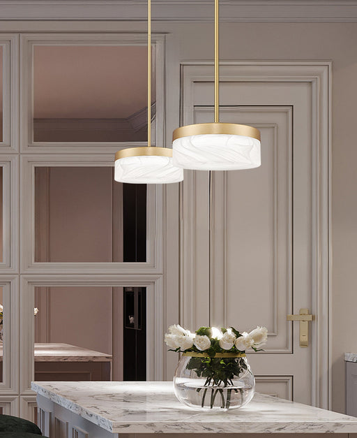 Pendant Z-Lite 827P9-MGLD-LED Modern Gold Renaud 1 Light Pendant Z-Lite