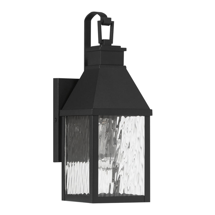 Exterior Wall Sconce Thesis 207757A Glencrest 14 inch 1 light Textured Black Exterior Wall Sconce with Clear Water Glass THESIS