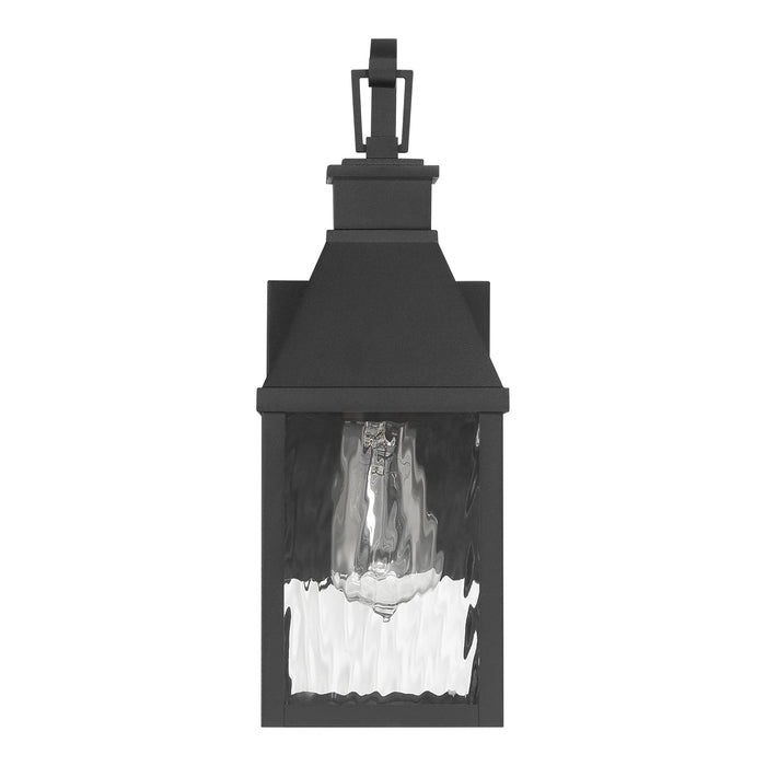 Exterior Wall Sconce Thesis 207757A Glencrest 14 inch 1 light Textured Black Exterior Wall Sconce with Clear Water Glass THESIS