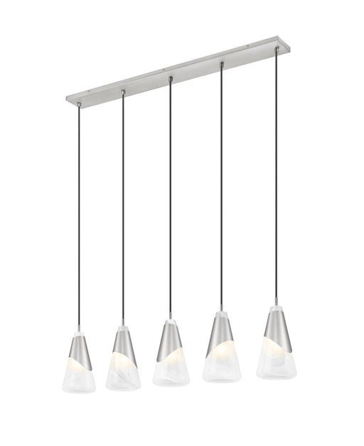 Linear Chandelier Z-Lite 828P6-5L-BN Brushed Nickel Aimie 5 Light Linear Chandelier Z-Lite