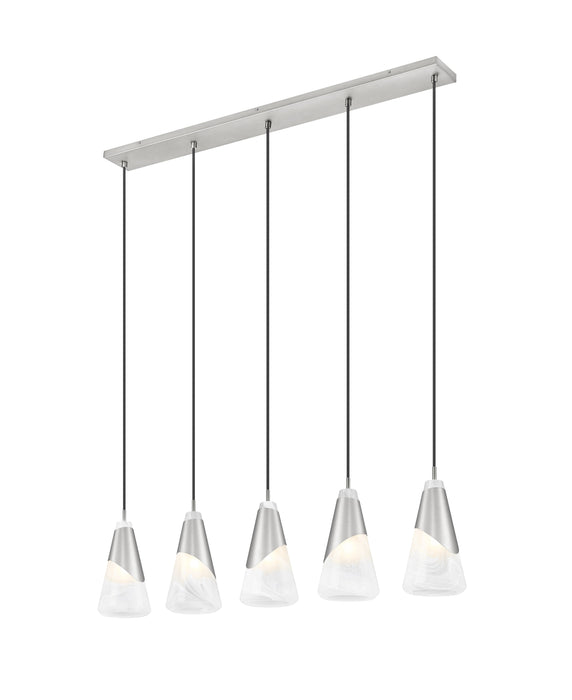 Linear Chandelier Z-Lite 828P6-5L-BN Brushed Nickel Aimie 5 Light Linear Chandelier Z-Lite