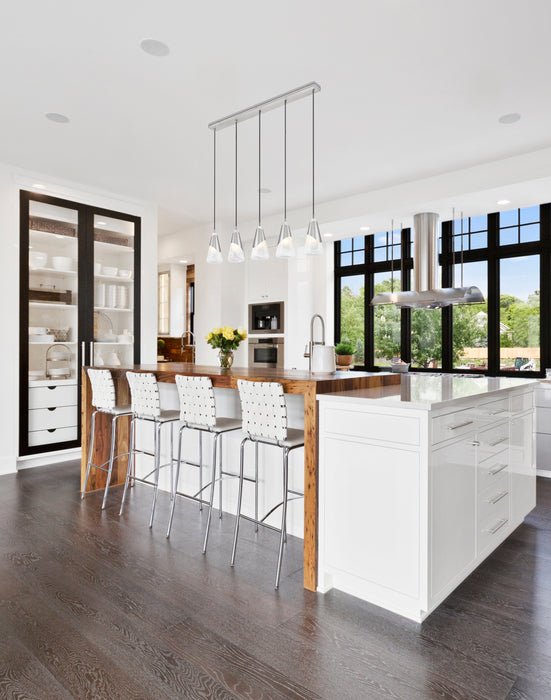 Linear Chandelier Z-Lite 828P6-5L-BN Brushed Nickel Aimie 5 Light Linear Chandelier Z-Lite