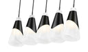 Linear Chandelier Z-Lite 828P6-5L-MB Matte Black Aimie 5 Light Linear Chandelier Z-Lite