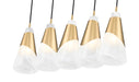 Linear Chandelier Z-Lite 828P6-5L-MGLD Modern Gold Aimie 5 Light Linear Chandelier Z-Lite