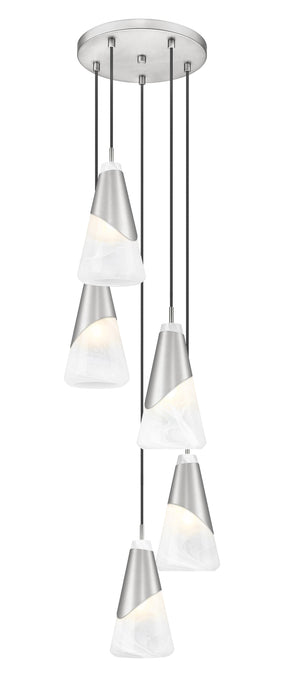 Chandelier Z-Lite 828P6-5R-BN Brushed Nickel Aimie 5 Light Chandelier Z-Lite