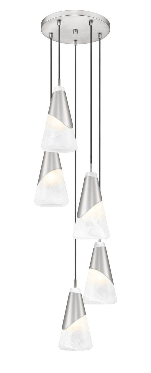 Chandelier Z-Lite 828P6-5R-BN Brushed Nickel Aimie 5 Light Chandelier Z-Lite