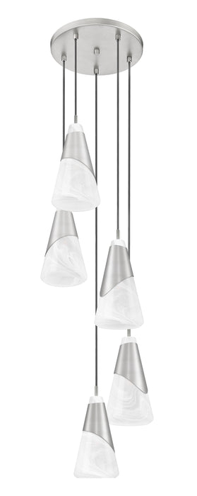 Chandelier Z-Lite 828P6-5R-BN Brushed Nickel Aimie 5 Light Chandelier Z-Lite