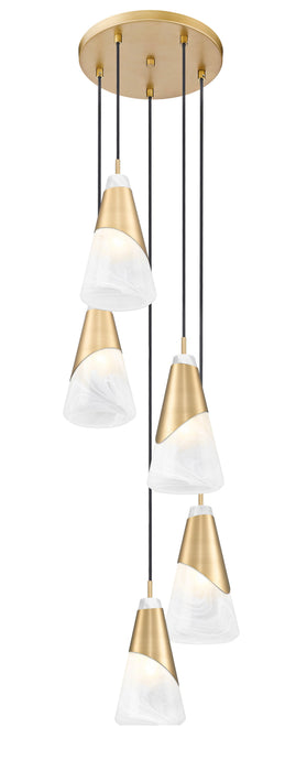 Chandelier Z-Lite 828P6-5R-MGLD Modern Gold Aimie 5 Light Chandelier Z-Lite
