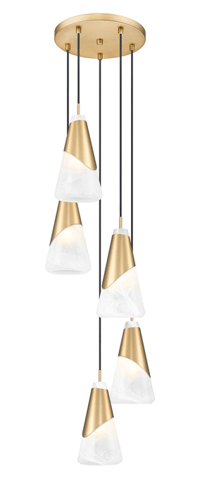 Chandelier Z-Lite 828P6-5R-MGLD Modern Gold Aimie 5 Light Chandelier Z-Lite