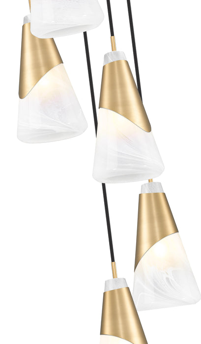 Chandelier Z-Lite 828P6-5R-MGLD Modern Gold Aimie 5 Light Chandelier Z-Lite