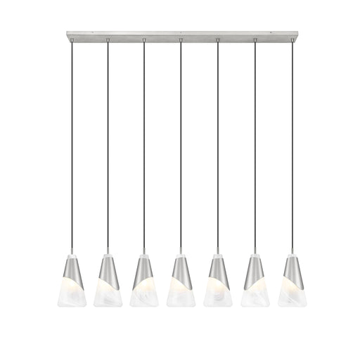 Linear Chandelier Z-Lite 828P6-7L-BN Brushed Nickel Aimie 7 Light Linear Chandelier Z-Lite