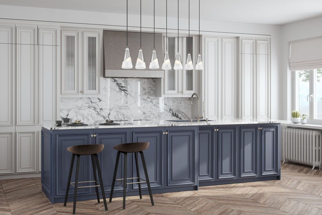 Linear Chandelier Z-Lite 828P6-7L-BN Brushed Nickel Aimie 7 Light Linear Chandelier Z-Lite