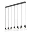 Linear Chandelier Z-Lite 828P6-7L-MB Matte Black Aimie 7 Light Linear Chandelier Z-Lite