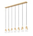 Linear Chandelier Z-Lite 828P6-7L-MGLD Modern Gold Aimie 7 Light Linear Chandelier Z-Lite