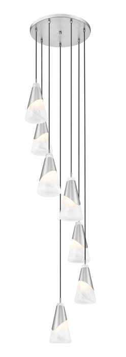 Chandelier Z-Lite 828P6-7R-BN Brushed Nickel Aimie 7 Light Chandelier Z-Lite