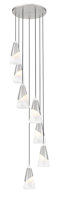 Chandelier Z-Lite 828P6-7R-BN Brushed Nickel Aimie 7 Light Chandelier Z-Lite
