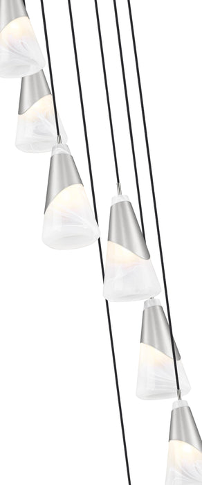 Chandelier Z-Lite 828P6-7R-BN Brushed Nickel Aimie 7 Light Chandelier Z-Lite