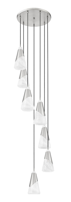 Chandelier Z-Lite 828P6-7R-BN Brushed Nickel Aimie 7 Light Chandelier Z-Lite