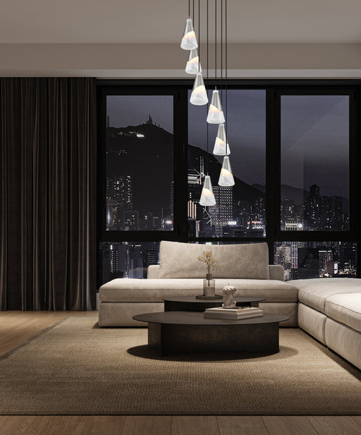 Chandelier Z-Lite 828P6-7R-BN Brushed Nickel Aimie 7 Light Chandelier Z-Lite