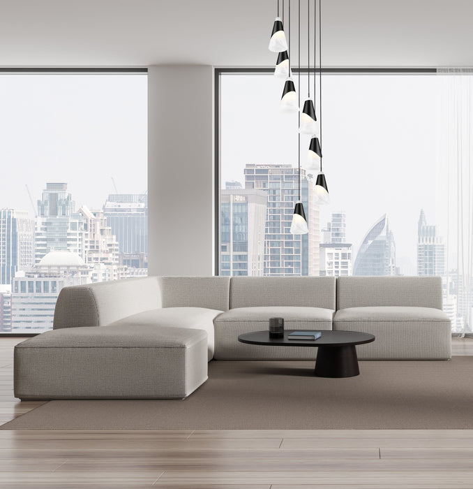 Chandelier Z-Lite 828P6-7R-MB Matte Black Aimie 7 Light Chandelier Z-Lite