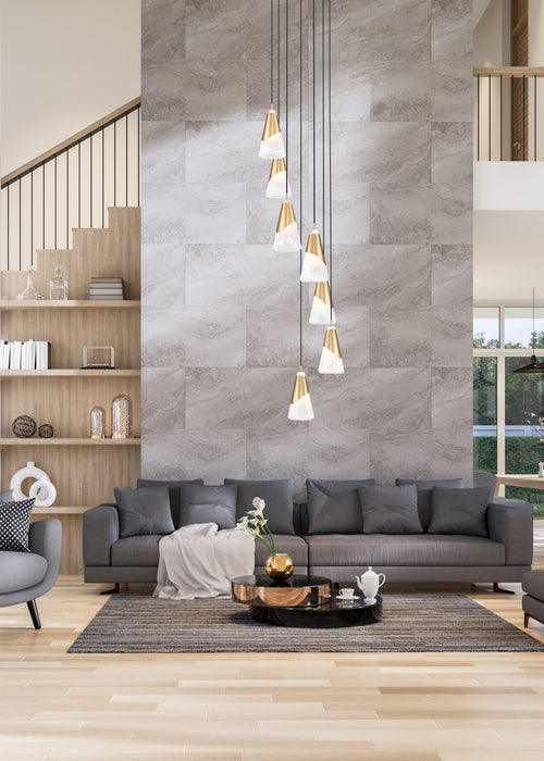Chandelier Z-Lite 828P6-7R-MGLD Modern Gold Aimie 7 Light Chandelier Z-Lite