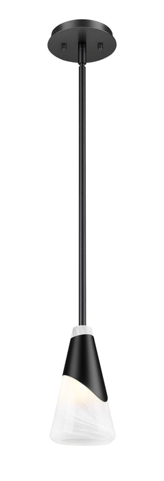 Pendant Z-Lite 828P6-ROD-MB Matte Black Aimie 1 Light Pendant Z-Lite
