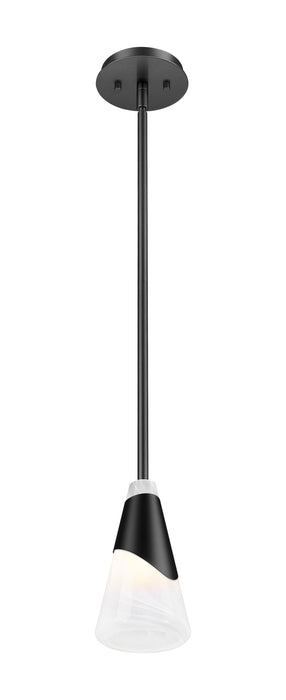 Pendant Z-Lite 828P6-ROD-MB Matte Black Aimie 1 Light Pendant Z-Lite