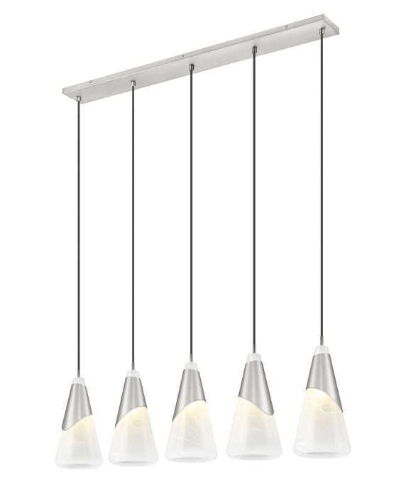 Linear Chandelier Z-Lite 828P7-5L-BN Brushed Nickel Aimie 5 Light Linear Chandelier Z-Lite