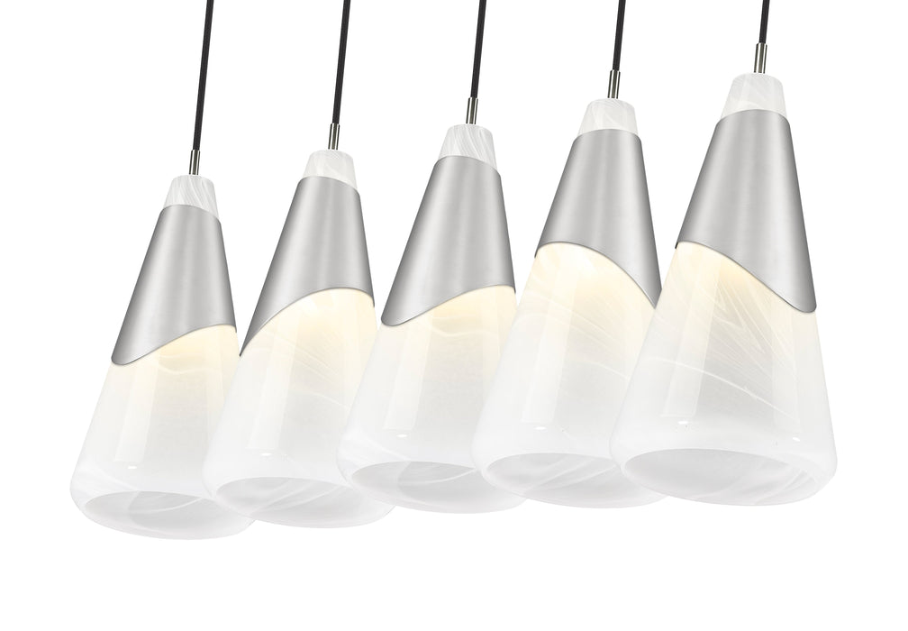 Linear Chandelier Z-Lite 828P7-5L-BN Brushed Nickel Aimie 5 Light Linear Chandelier Z-Lite