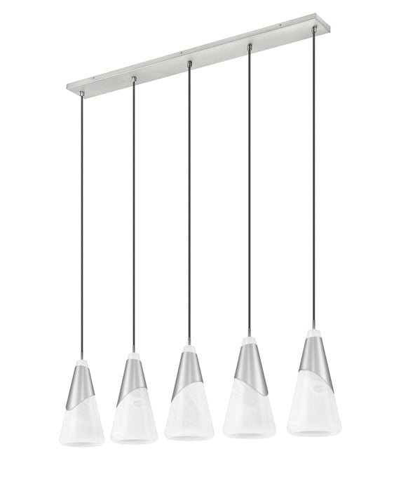 Linear Chandelier Z-Lite 828P7-5L-BN Brushed Nickel Aimie 5 Light Linear Chandelier Z-Lite