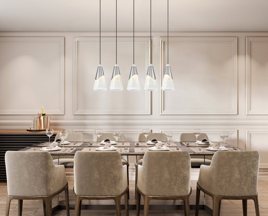 Linear Chandelier Z-Lite 828P7-5L-BN Brushed Nickel Aimie 5 Light Linear Chandelier Z-Lite