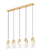 Linear Chandelier Z-Lite 828P7-5L-MGLD Modern Gold Aimie 5 Light Linear Chandelier Z-Lite