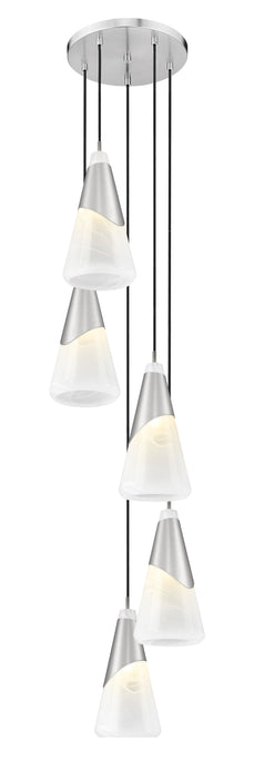 Chandelier Z-Lite 828P7-5R-BN Brushed Nickel Aimie 5 Light Chandelier Z-Lite