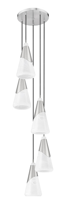 Chandelier Z-Lite 828P7-5R-BN Brushed Nickel Aimie 5 Light Chandelier Z-Lite