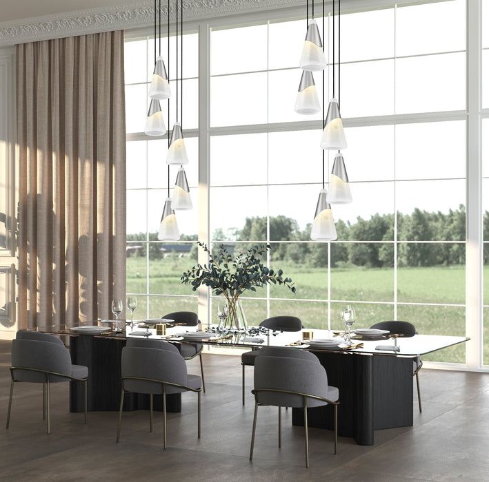 Chandelier Z-Lite 828P7-5R-BN Brushed Nickel Aimie 5 Light Chandelier Z-Lite