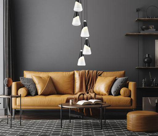 Chandelier Z-Lite 828P7-5R-MB Matte Black Aimie 5 Light Chandelier Z-Lite