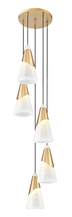 Chandelier Z-Lite 828P7-5R-MGLD Modern Gold Aimie 5 Light Chandelier Z-Lite