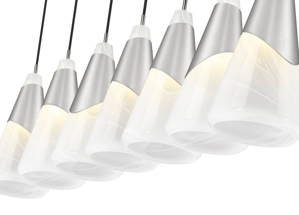 Linear Chandelier Z-Lite 828P7-7L-BN Brushed Nickel Aimie 7 Light Linear Chandelier Z-Lite