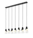 Linear Chandelier Z-Lite 828P7-7L-MB Matte Black Aimie 7 Light Linear Chandelier Z-Lite