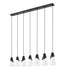 Linear Chandelier Z-Lite 828P7-7L-MB Matte Black Aimie 7 Light Linear Chandelier Z-Lite